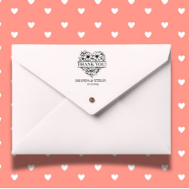 Bröllop Heart Tack Självfärgande Stämpel