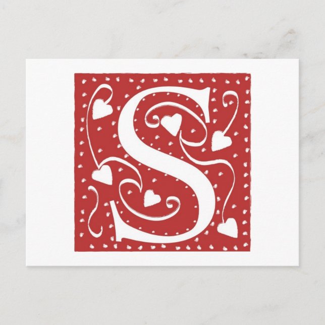 Bröllop Hearts Brev S Vykort (Framsida)