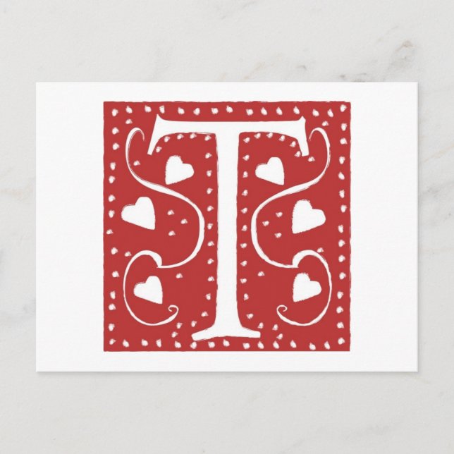 Bröllop Hearts Brev T Vykort (Framsida)