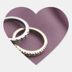 Bröllop Hearts Bröllop Ringar Silver Bröllop Heart Hjärtformat Klistermärke