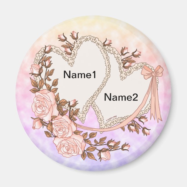 Bröllop Hearts magnet (Framsidan)