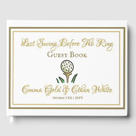 Bröllop Helg Aktivitet Golf Guld & White Photo Gästböcker