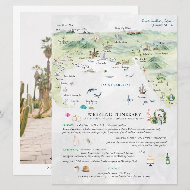 Bröllop Helg i Puerto Vallarta | Internationell va (Fram/baksida)