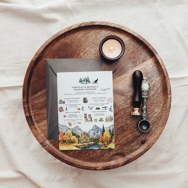 Bröllop Helg i Seattle | Internationell valuta Inbjudningar (Skapare uppladdad)