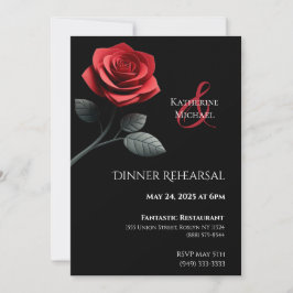 Bröllop Hemlig förhör vid-Single Röd ros- Inbjudningar