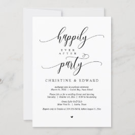 Bröllop Hemligt Äktenskap, Lycklig För Evigt Festi Inbjudningar