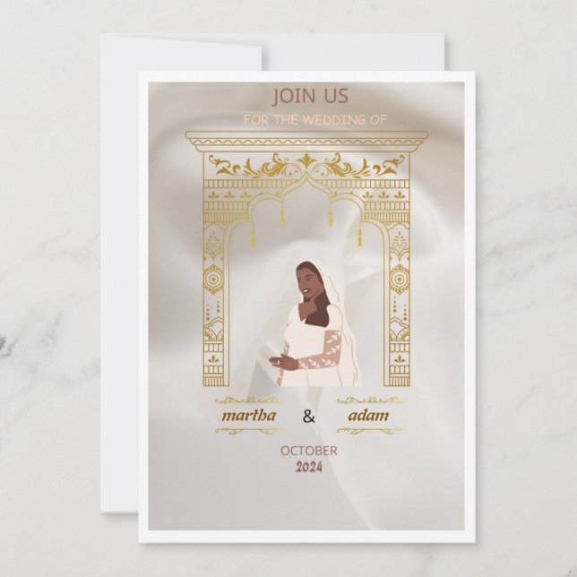 bröllop henna inbjudningar (Framsida)