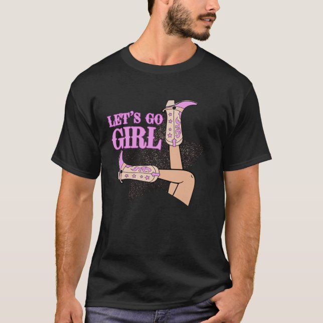 Bröllop Henparty Matchande Västerländsk La oss Gå T Shirt (Framsida)