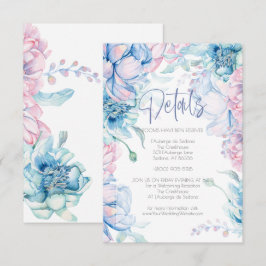 Bröllop | Himlar Blue och Bubblegum Rosa Peonies Inbjudningar