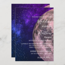 Bröllop Himlar Måne Stars Lila Bröllop