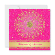 Bröllop | Hindu | Ganesh | Rosa, Guld | SCROLLSAR