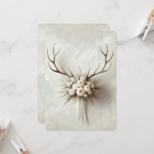 Bröllop Hjort Antlers med Möhippa Bouquet Inbjudningar