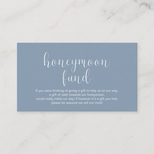 Bröllop Honeymånfond, Modern Minimal Tilläggskort (Framsida)