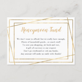 Bröllop Honeymånkort | enkel guld ram Inbjudningar