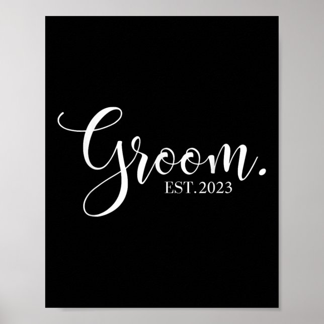 Bröllop Honeymoon Bachelor Fiancé Hubby Groom Est Poster (Framsidan)