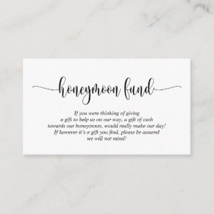 Bröllop Honeymoon Fund and Wish, Modern Script Tilläggskort