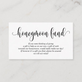 Bröllop Honeymoon Fund and Wish, Modern Script Tilläggskort