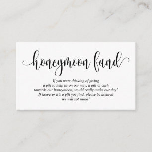Bröllop Honeymoon Fund and Wish, Modern Script Tilläggskort