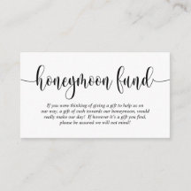 Bröllop Honeymoon Fund and Wish, Modern Script