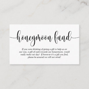 Bröllop Honeymoon Fund and Wish, Modern Script Tilläggskort