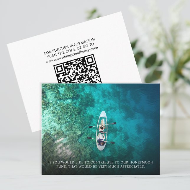 Bröllop Honeymoon Fund Gift Donation QR-kod Tilläggskort (Skapare uppladdad)