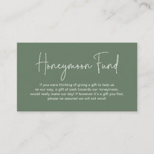 Bröllop Honeymoon Fund, Modern Handskriftlig skrif Tilläggskort