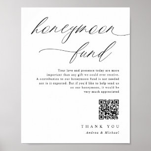 Bröllop Honeymoon Fund SigElegant Romantic Poster