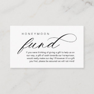 Bröllop Honeymoon Fund, Wish, Modern Classy Tilläggskort