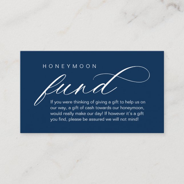 Bröllop Honeymoon Fund, Wish, Modern Classy Tilläggskort (Framsida)