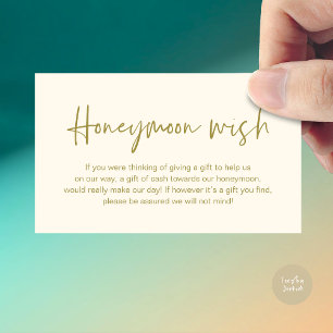Bröllop Honeymoon Wish, bröllopsgåvor i Pengarar Tilläggskort
