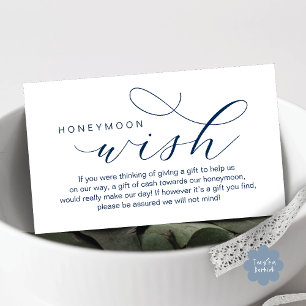 Bröllop Honeymoon Wish, fond, modernt minimum Tilläggskort
