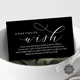 Bröllop Honeymoon Wish, fond, modernt minimum Tilläggskort