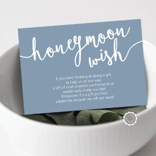 Bröllop Honeymoon Wish Fund, Dusty Blue Tilläggskort