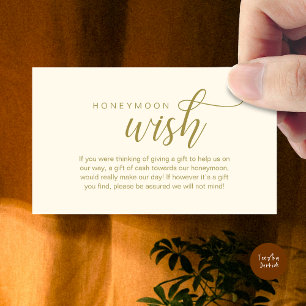 Bröllop Honeymoon Wish, Fund, Pengarar, Modern Cla Tilläggskort