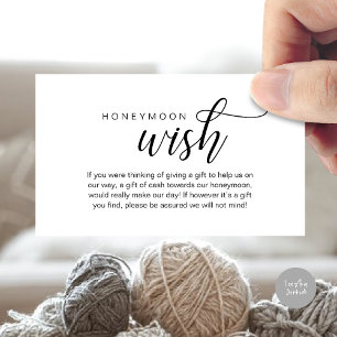 Bröllop Honeymoon Wish, Fund, Pengarar, Modern Cla Tilläggskort