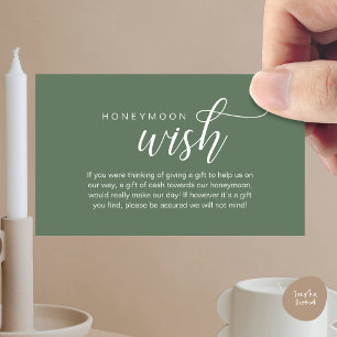 Bröllop Honeymoon Wish, Fund, Pengarar, Modern Cla Tilläggskort