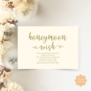 Bröllop Honeymoon Wish Fund Pengarar Tilläggskort