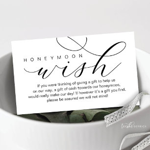 Bröllop Honeymoon Wish, Modern elegans minimal Tilläggskort