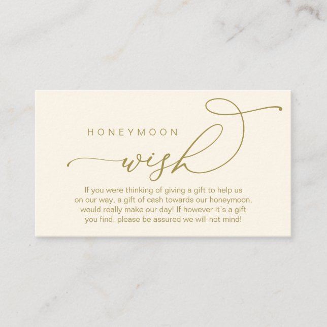 Bröllop Honeymoon Wish, presenter i Pengarar Wishi Tilläggskort (Framsida)