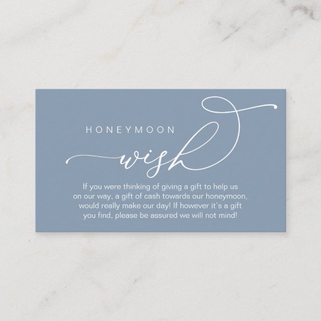 Bröllop Honeymoon Wish, presenter i Pengarar Wishi Tilläggskort (Framsida)