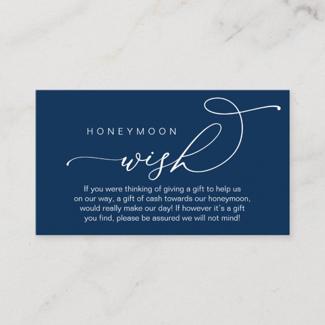 Bröllop Honeymoon Wish, presenter i Pengarar Wishi Tilläggskort (Framsida)
