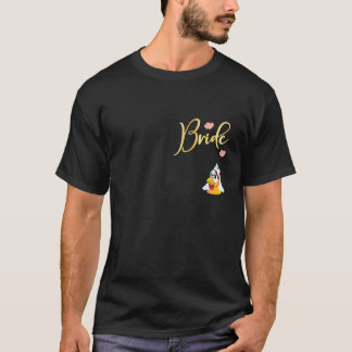 Bröllop Höns Party Rolig Kyckling Slöja Brud T Shirt