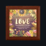 Bröllop Höstmaple Lövs Pumpkin SolroWood Minnesask<br><div class="desc">Modern Bröllop Gift Box Templates - Elegant Autumn Maple Lövs,  Pumpkins and Sunblommor Watercolor Flowers on Rustic Wood Background. En Perfekt för din stora dag. Alla textstorlekar i stil,  färg,  kan ändras för att passa dina behov!</div>