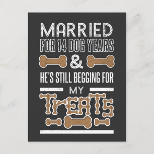Bröllop Hund Åren 2:a Bröllop-årsdagen Vykort