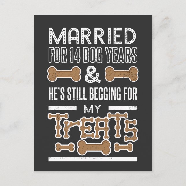 Bröllop Hund Åren 2:a Bröllop-årsdagen Vykort (Framsida)