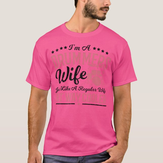 Bröllop I är Drummers Wife - Drums Ord T Shirt (Framsida)
