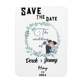 Bröllop i blå älskare magnet