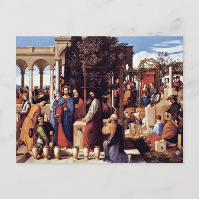 Bröllop i Cana av Julius Schnorr Von Carolsfe Vykort (Framsida)