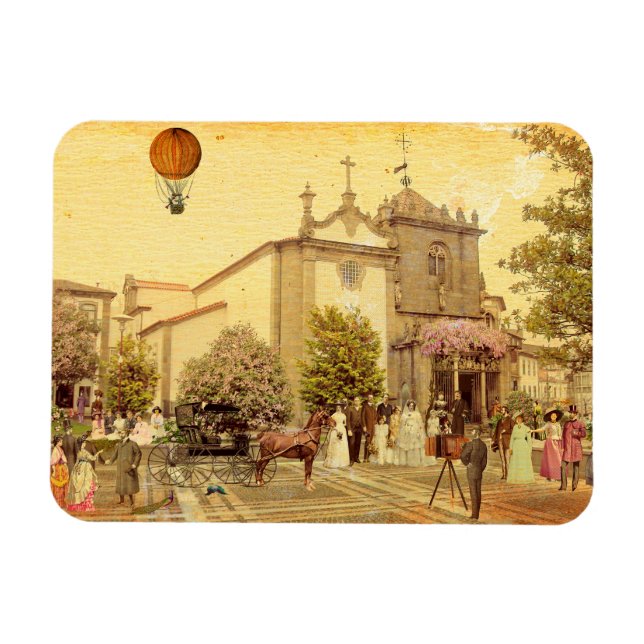 Bröllop i Coimbras kapitel. Braga - Portugal Magnet (Horisontell)