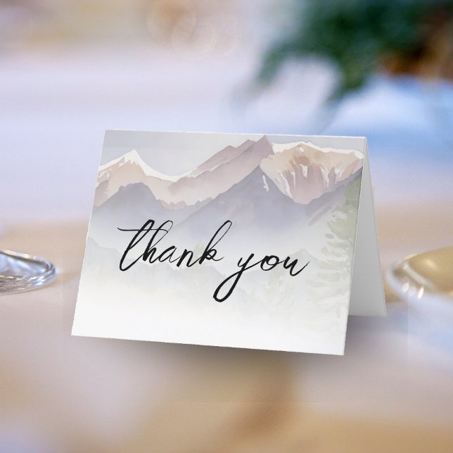 Bröllop i Colorado-bergen Tack Kort (Colorado Mountain Wedding Thank You Card)